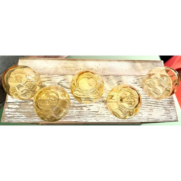 Gold Vintage Roly Poly Rocks Set of 5 Glasses - Picture 6 of 8